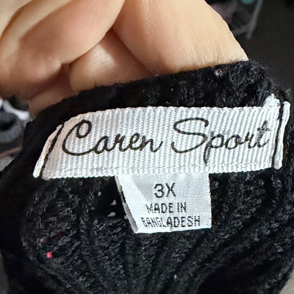 Colorblock Knitted Sweater - Black, White, Mauve size 3x - Picture 5 of 6